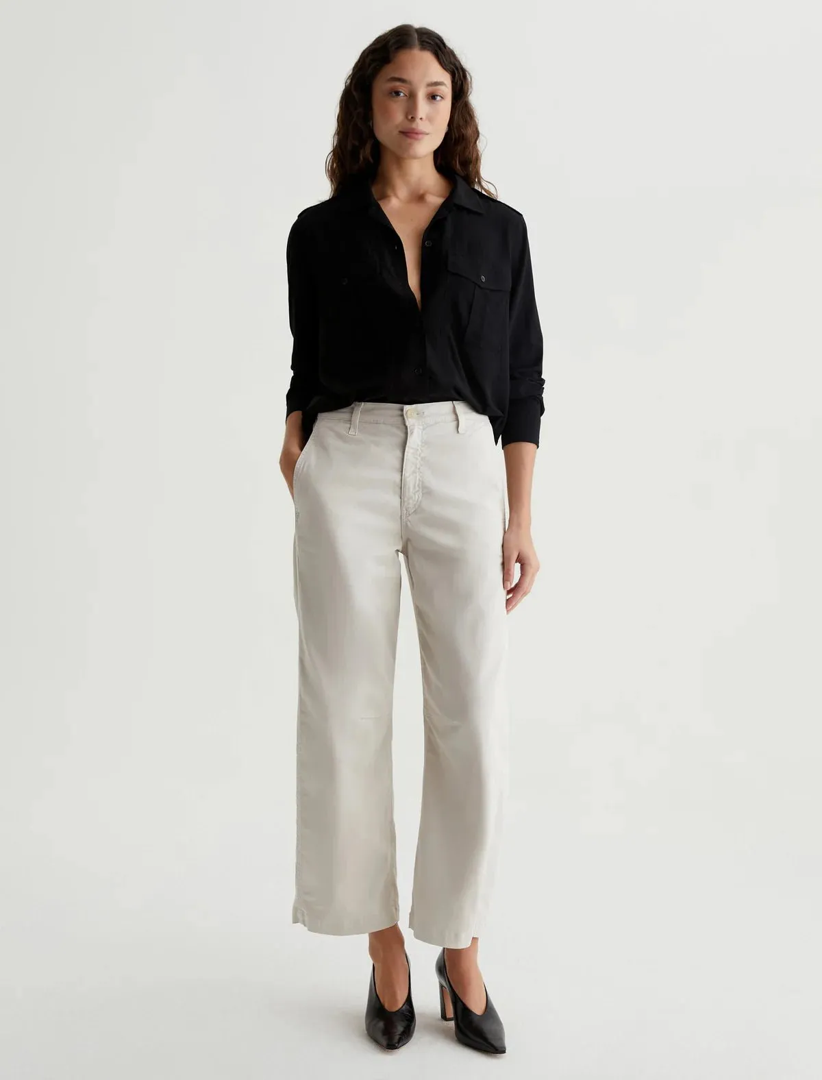 AG Denim - Fiona High Rise Barrel in Pumice