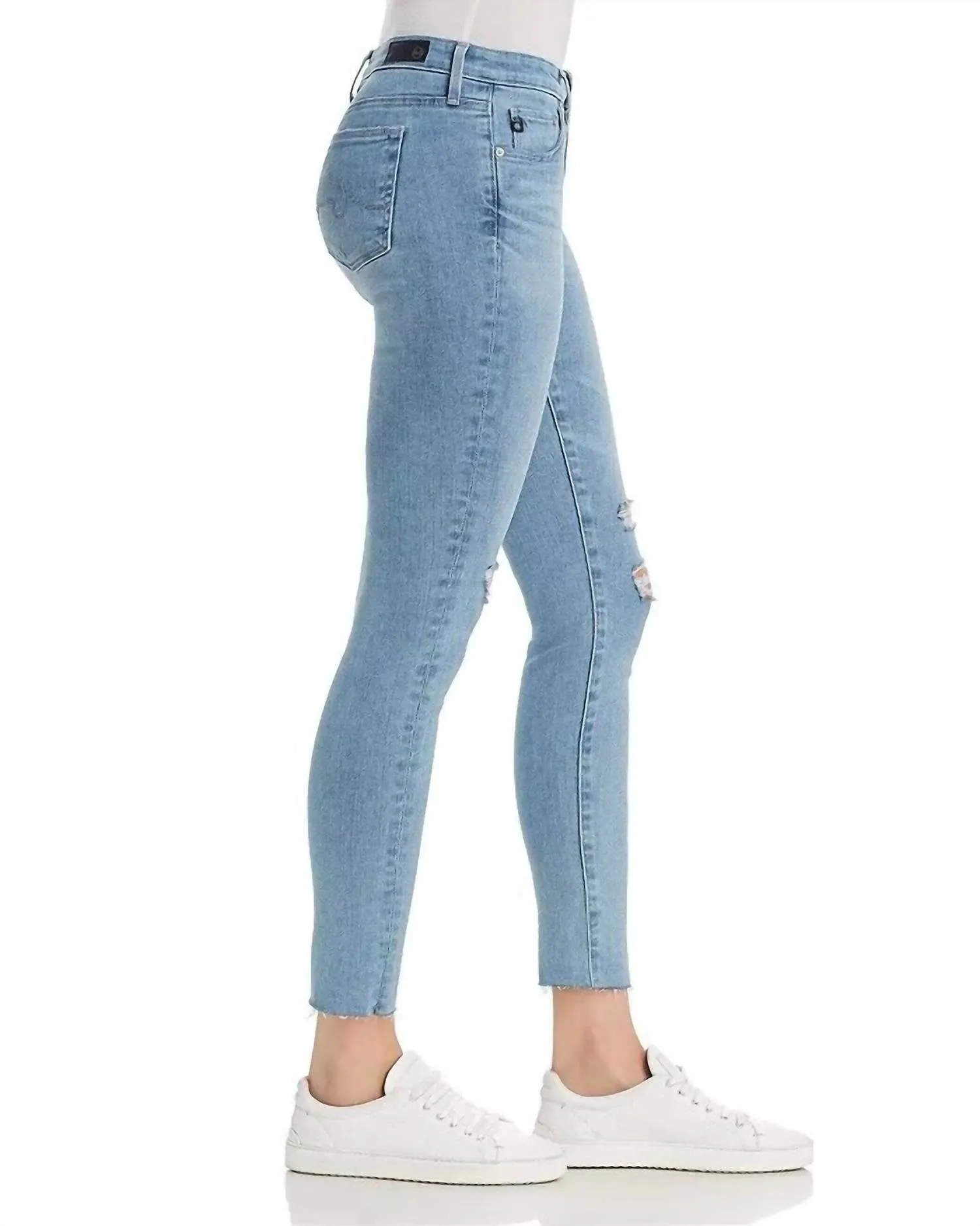 Ag Jeans - Ankle Torn Raw Hem Mid-Rise Skinny Jeans