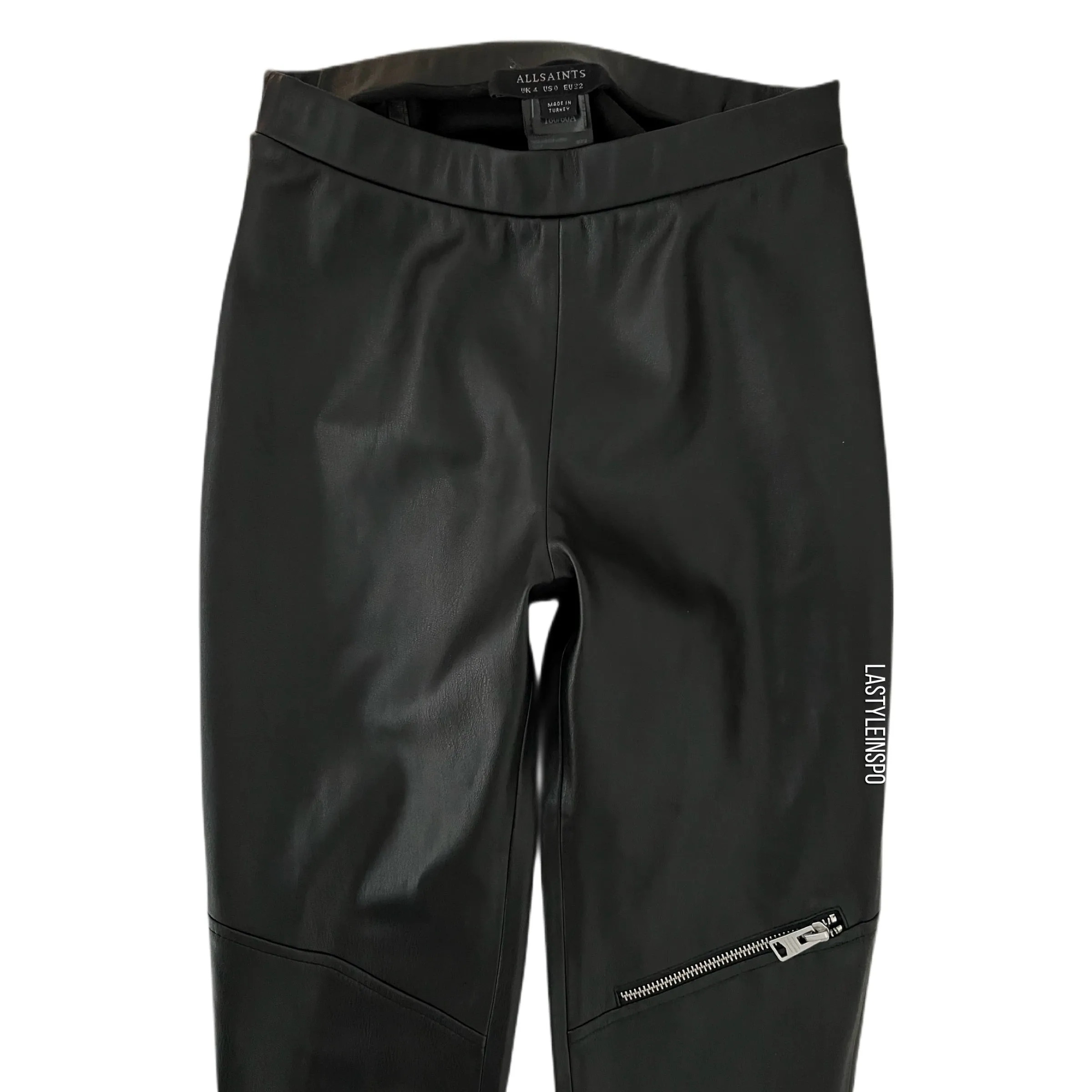ALL SAINTS Vegan Leather Casual Leggings Zippers Size 0