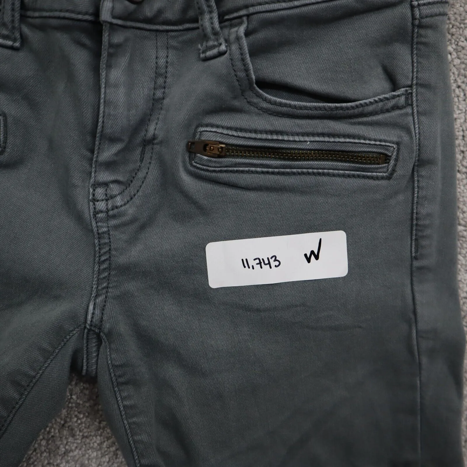 American Eagle Women Jegging Jeans Skinny Leg Zipper Pockets Stretch Green SZ 4S