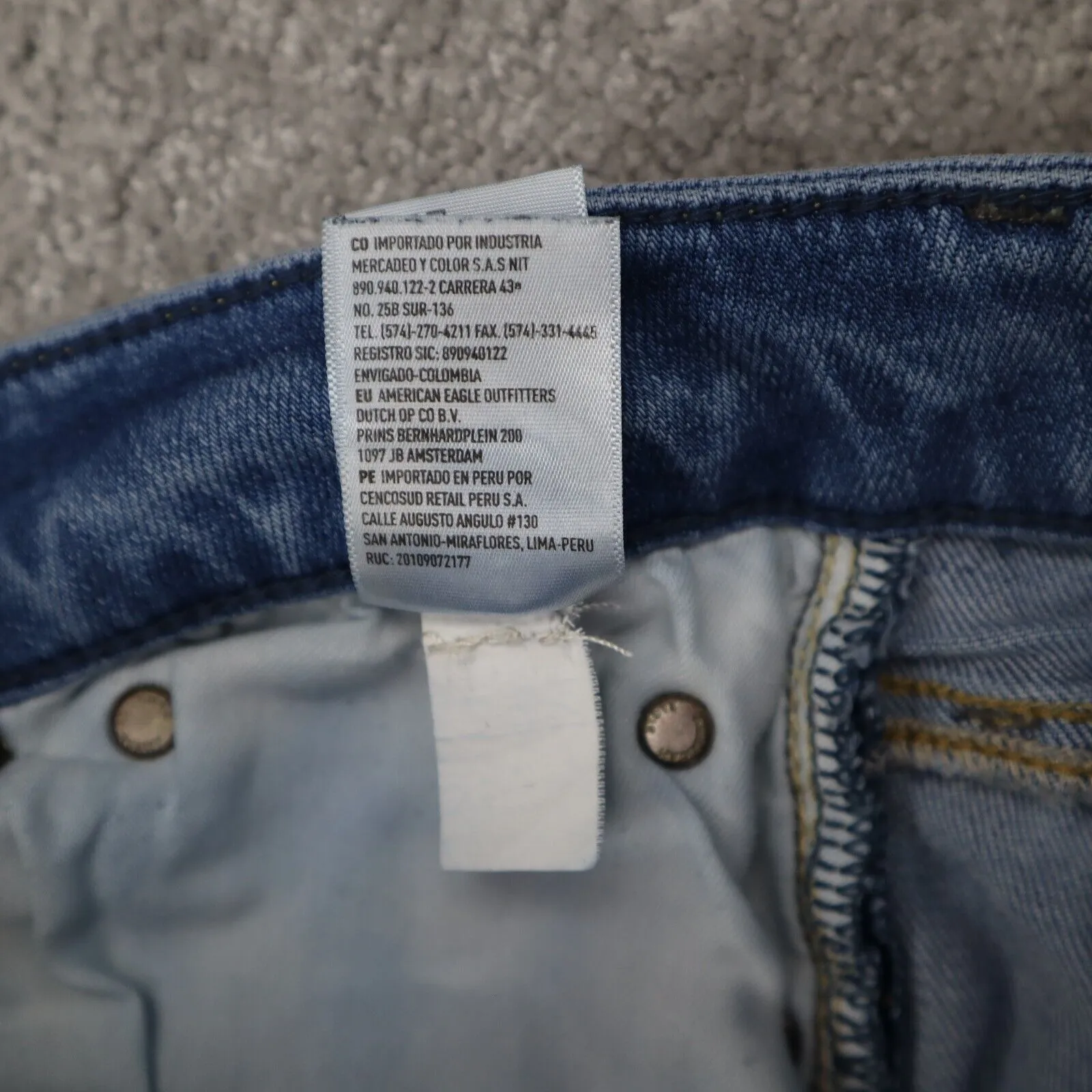 American Eagle Womens Skinny Jeans Next Level Stretch Denim Blue Size W29XL34