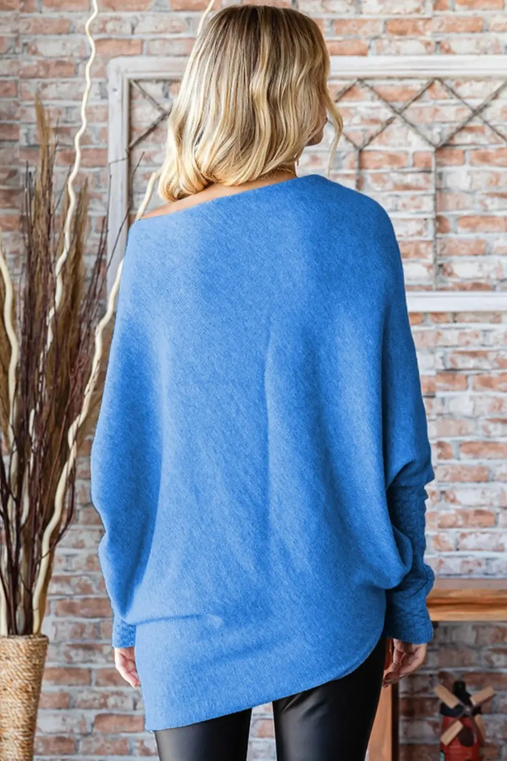 Asymmetrical Hem Dolman Sleeve Sweater