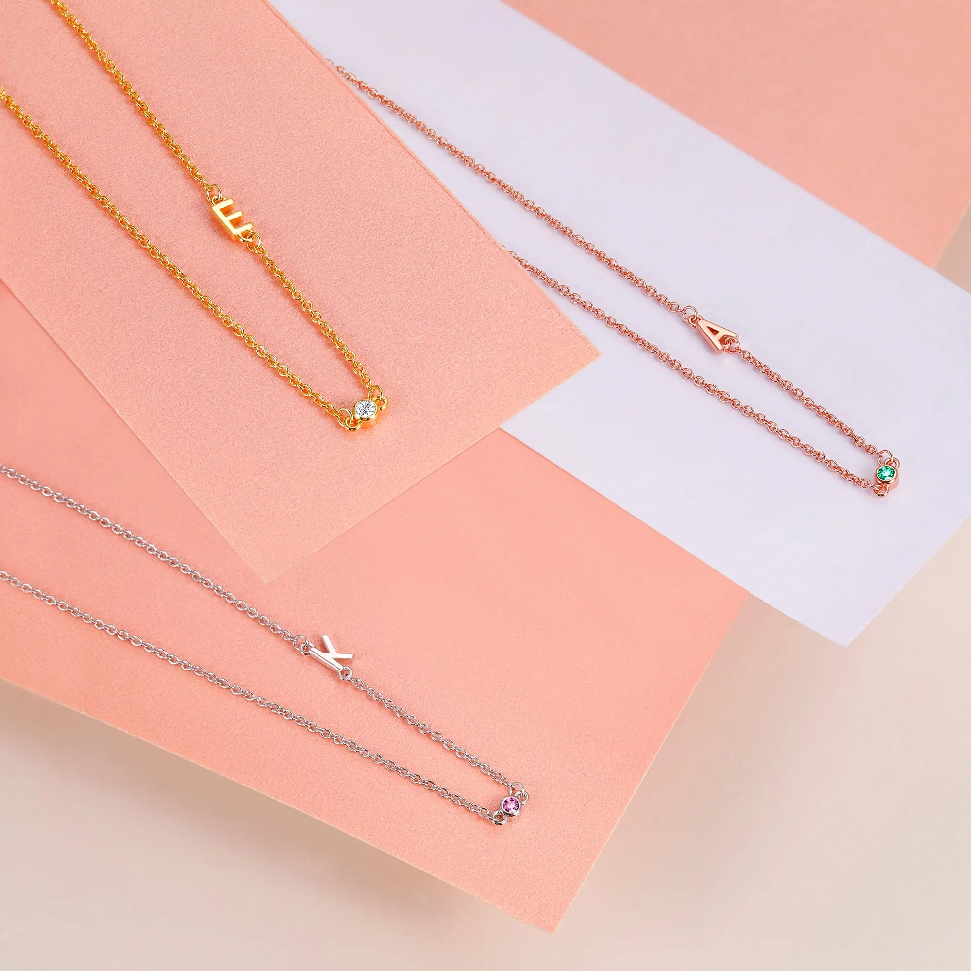 Asymmetrical Initials Customized Necklace