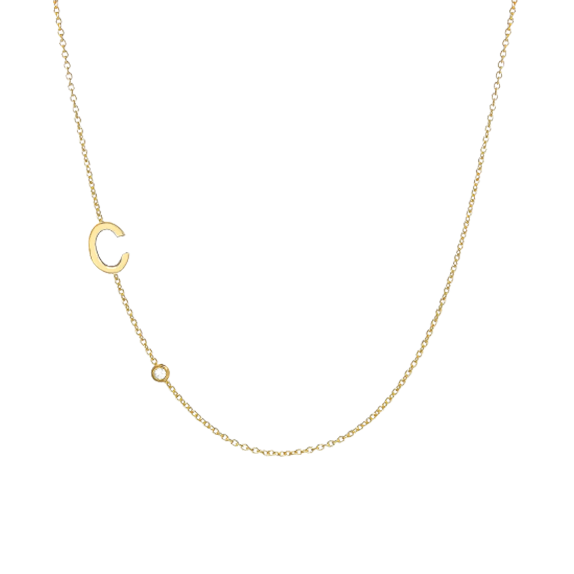 Asymmetrical Initials Customized Necklace