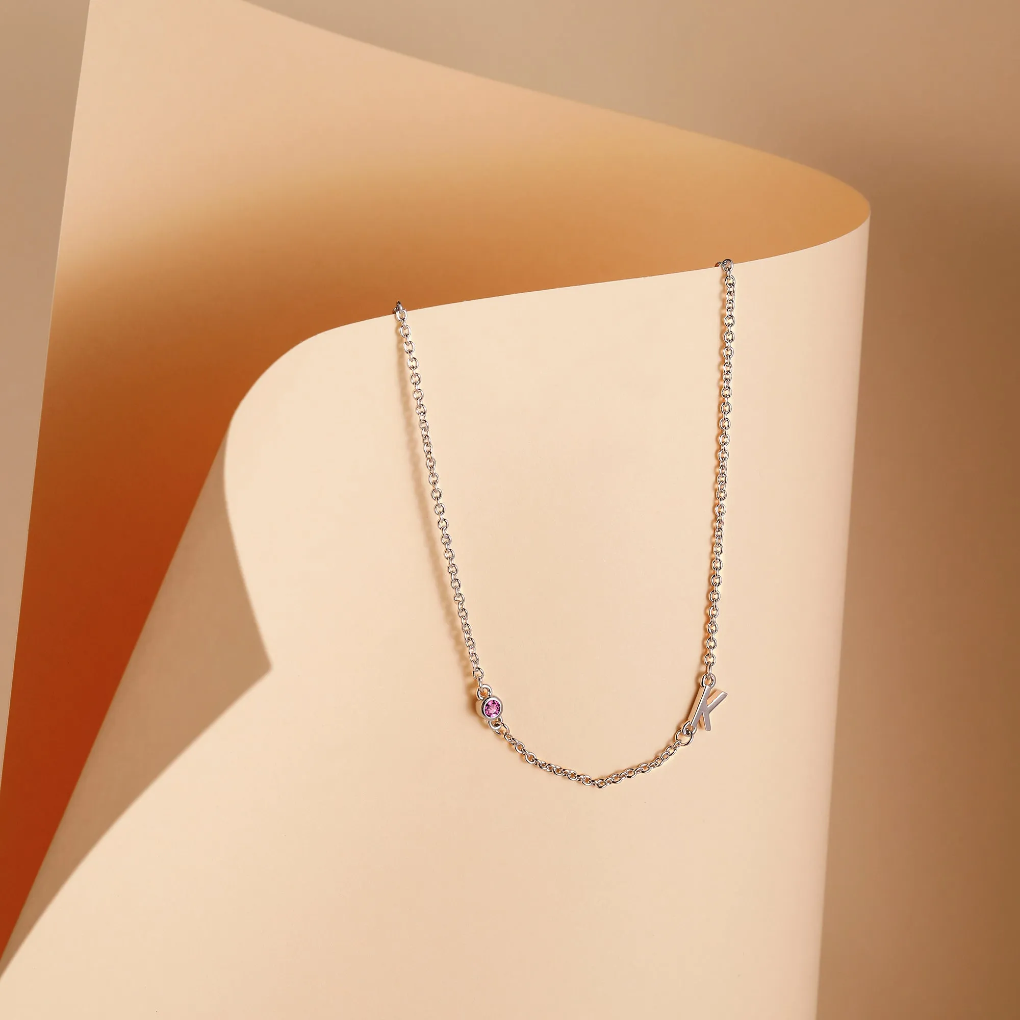 Asymmetrical Initials Customized Necklace