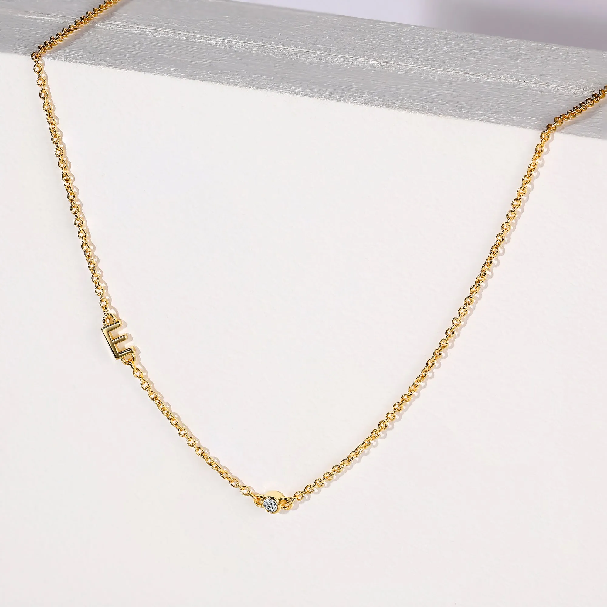 Asymmetrical Initials Customized Necklace
