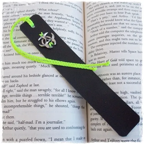 Biohazard Leather Bookmark