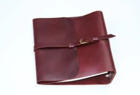 Burgundy Leather 3-Ring Binder/1.5" Ring Binder Portfolio