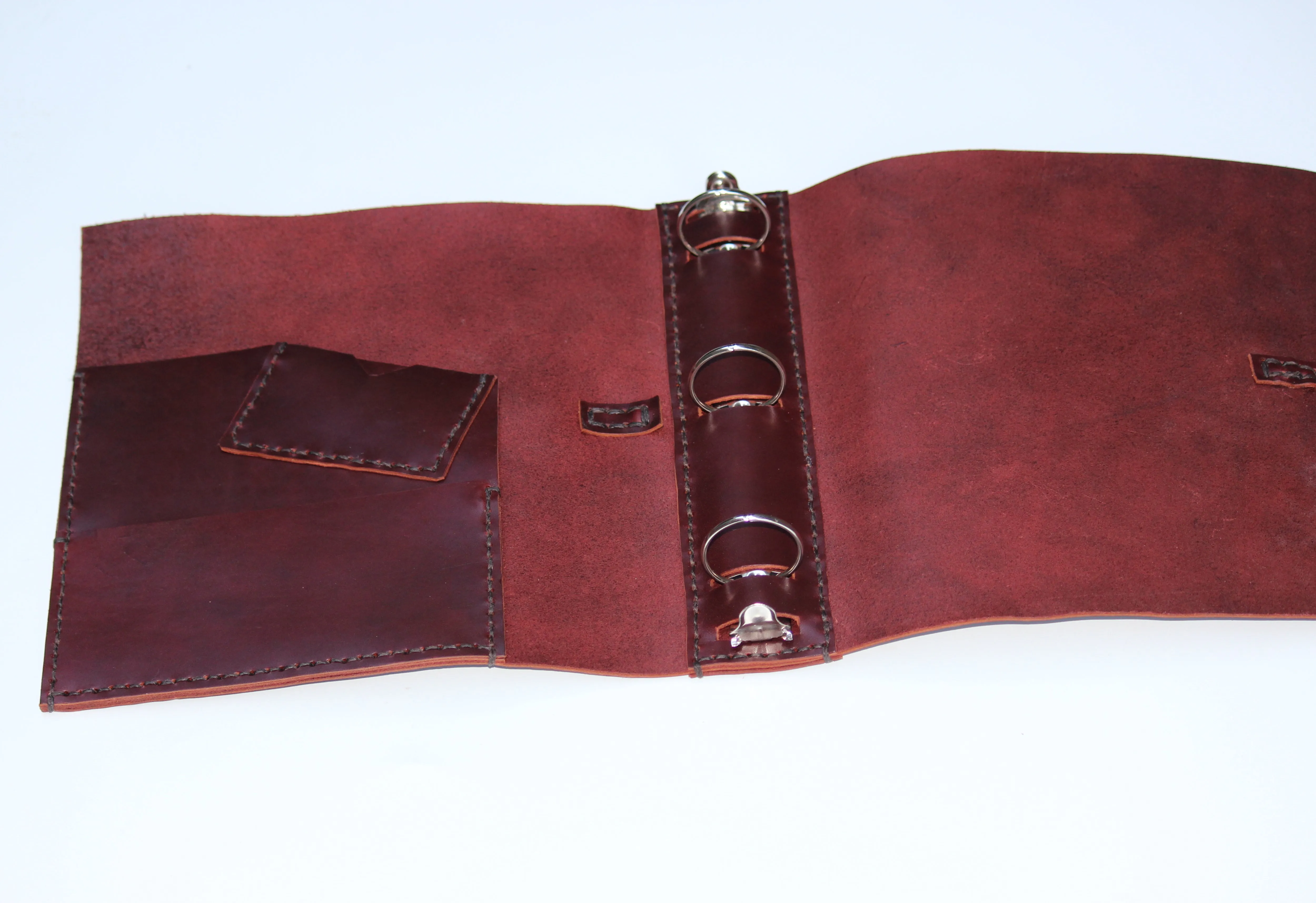 Burgundy Leather 3-Ring Binder/1.5" Ring Binder Portfolio