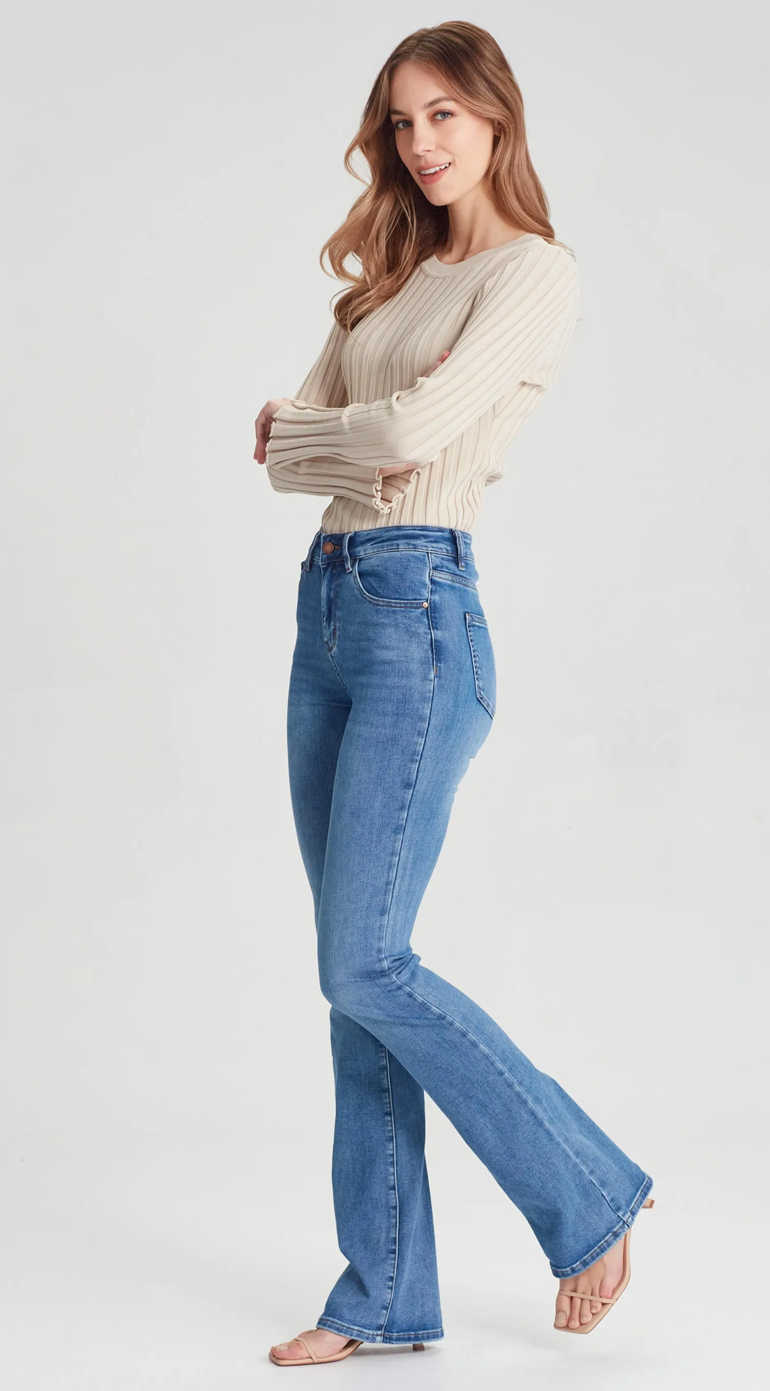 CHARLIE | TALL Flared Jean Blue 34''