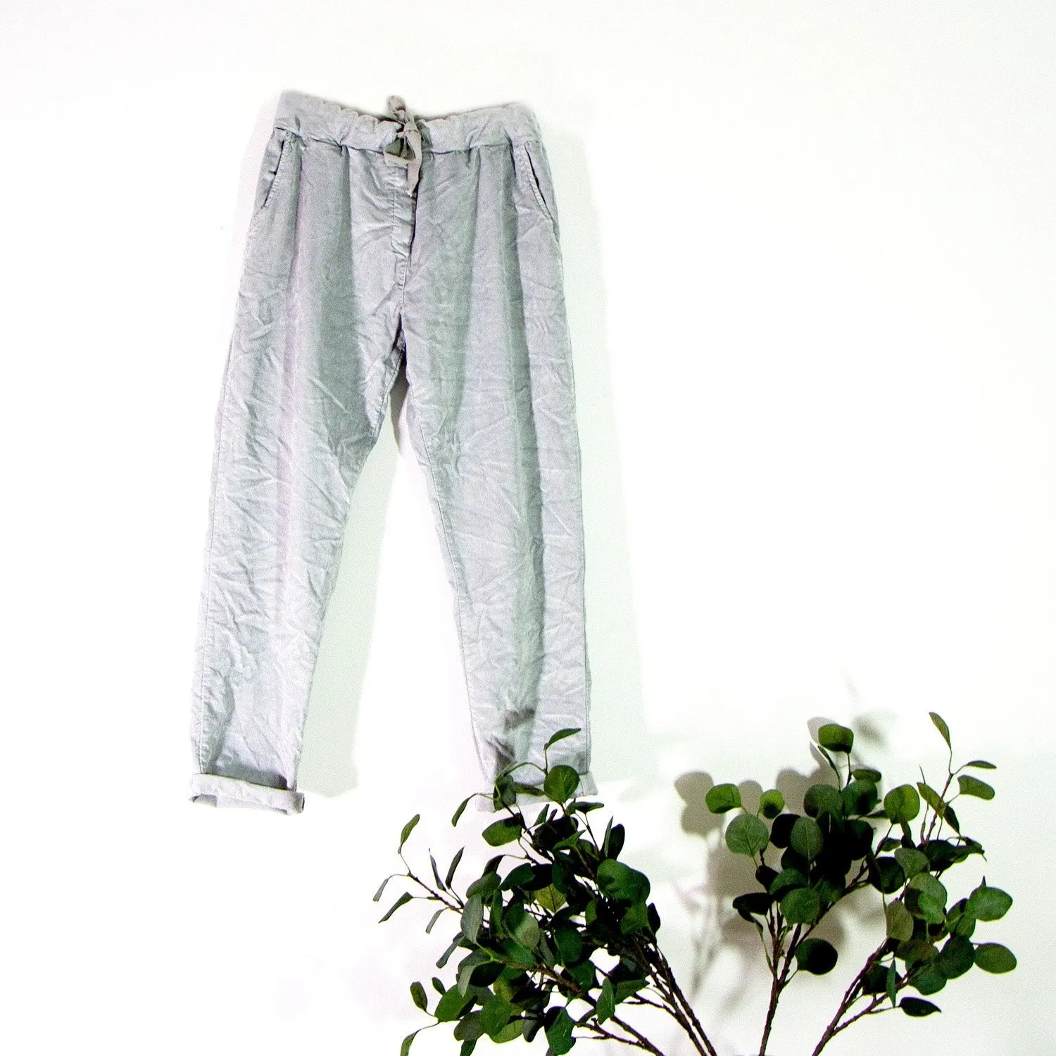Chino style soft-touch trousers with an elasticated waist