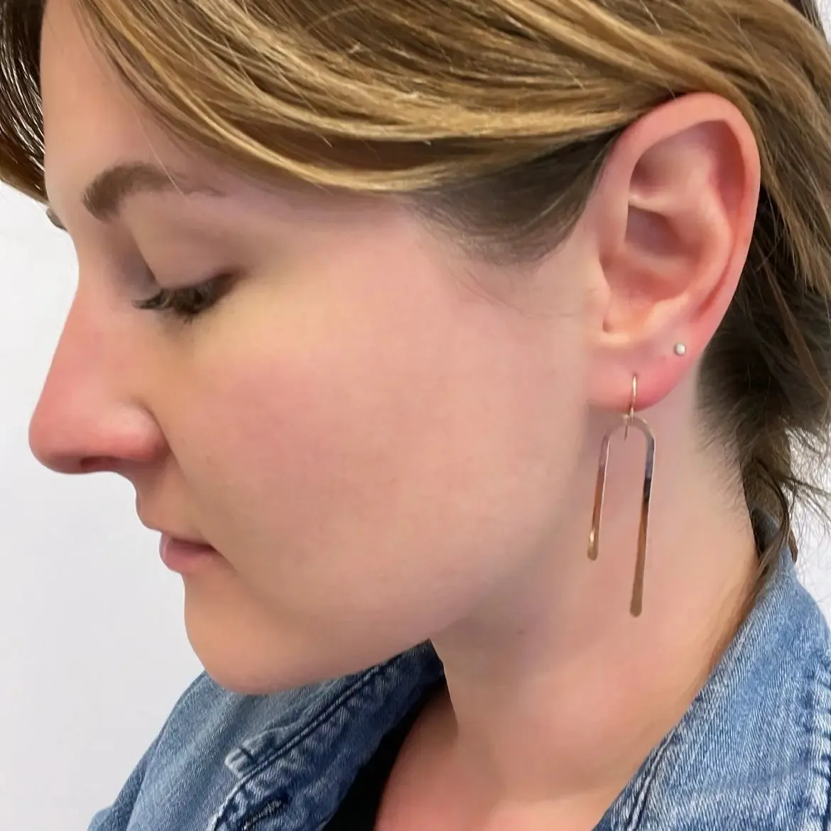 Forged Asymmetrical Arch Earrings