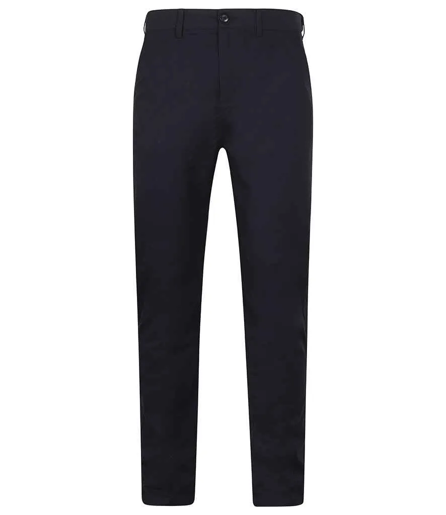 Henbury Stretch Flex Waistband Chino Trousers | Navy