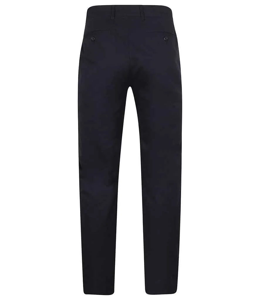 Henbury Stretch Flex Waistband Chino Trousers | Navy