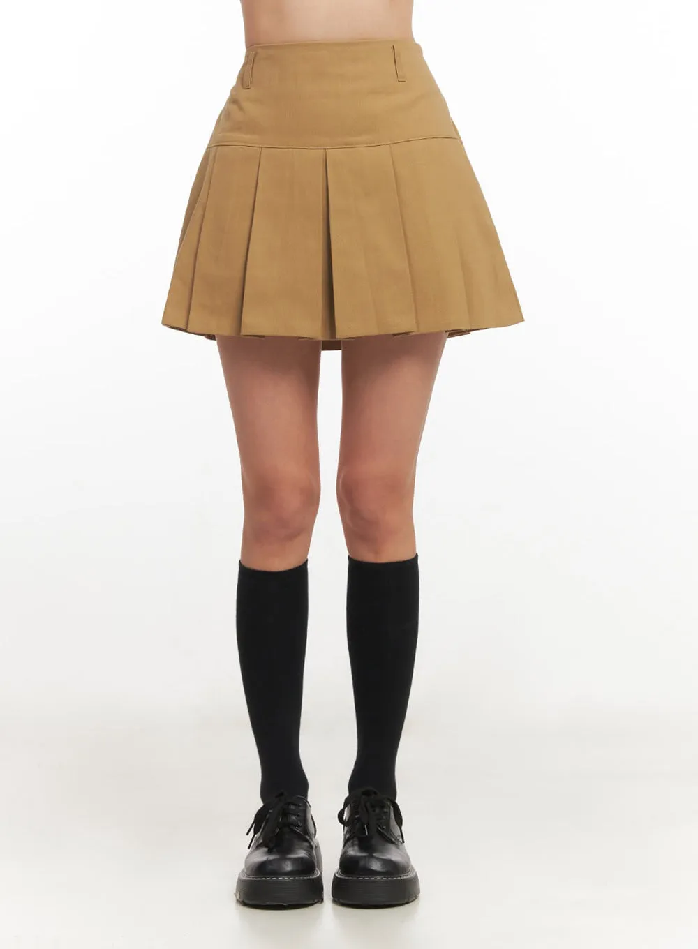 High-Waisted Pleated Mini Skirt  IM513