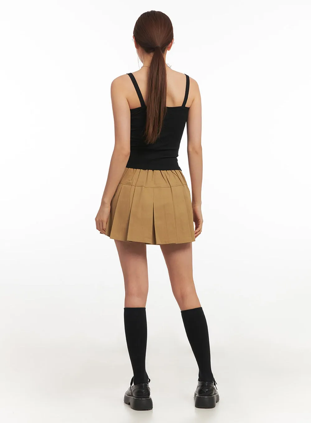 High-Waisted Pleated Mini Skirt  IM513