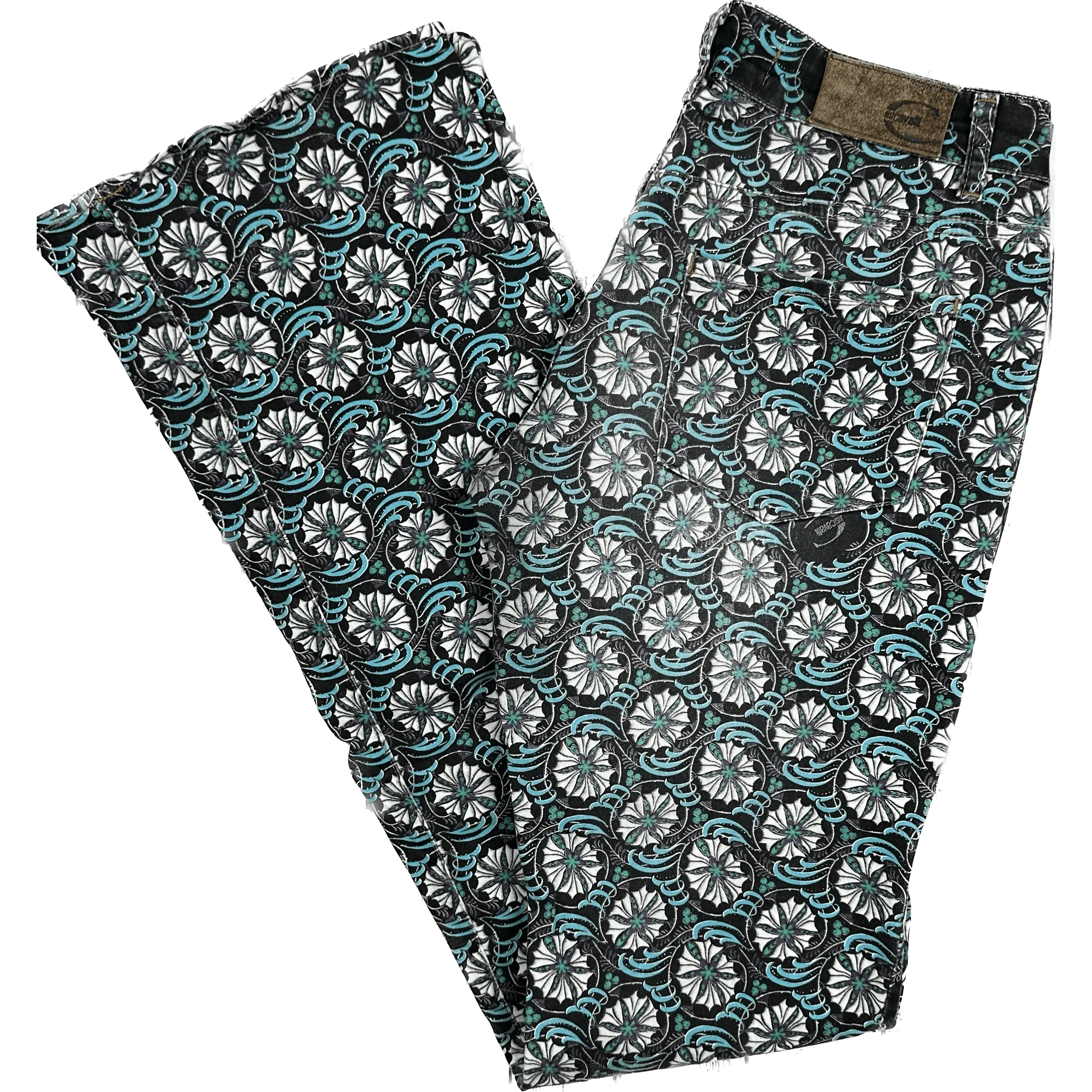 Just Cavalli Italian Ladies Patterned Bootflare Jeans - Size 29