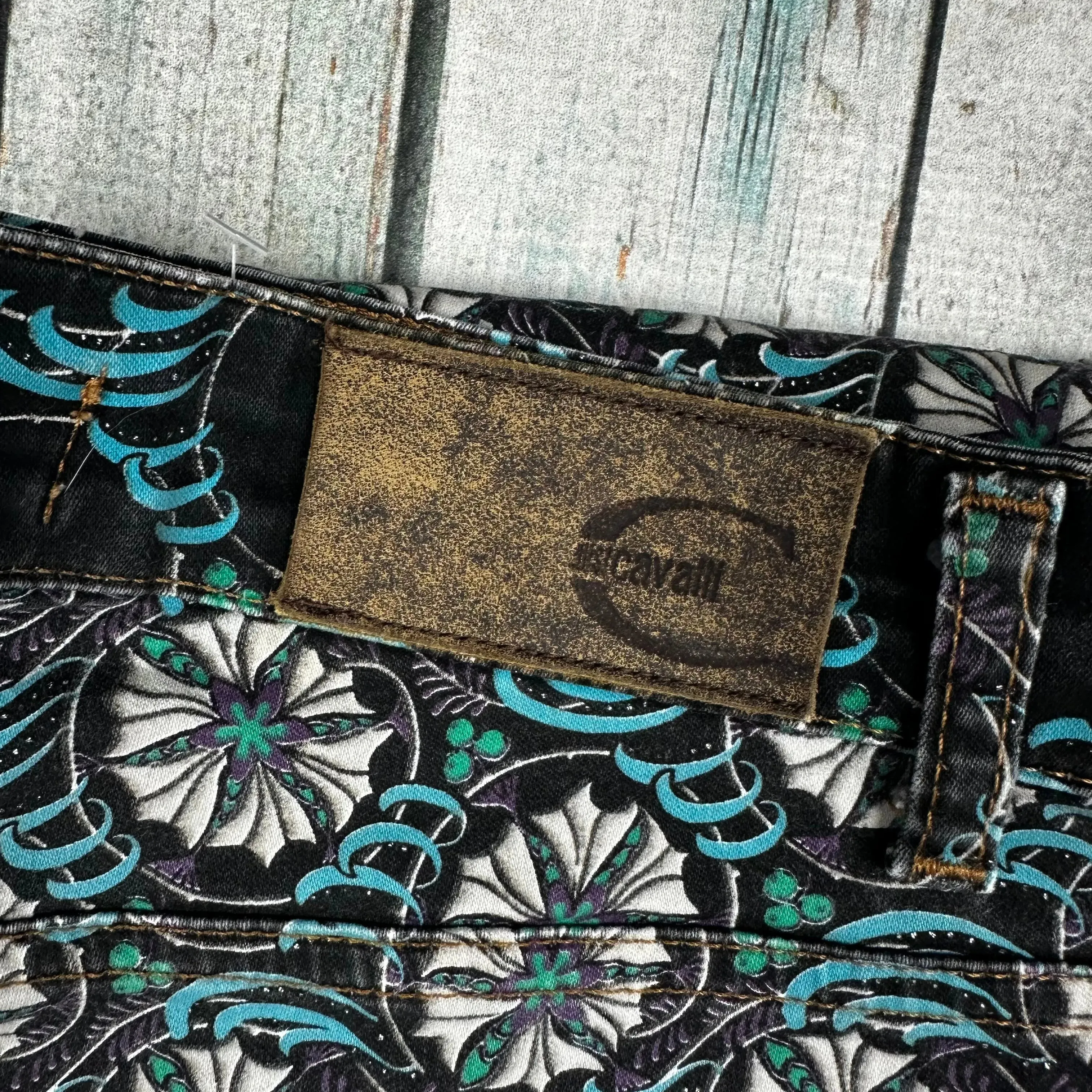 Just Cavalli Italian Ladies Patterned Bootflare Jeans - Size 29