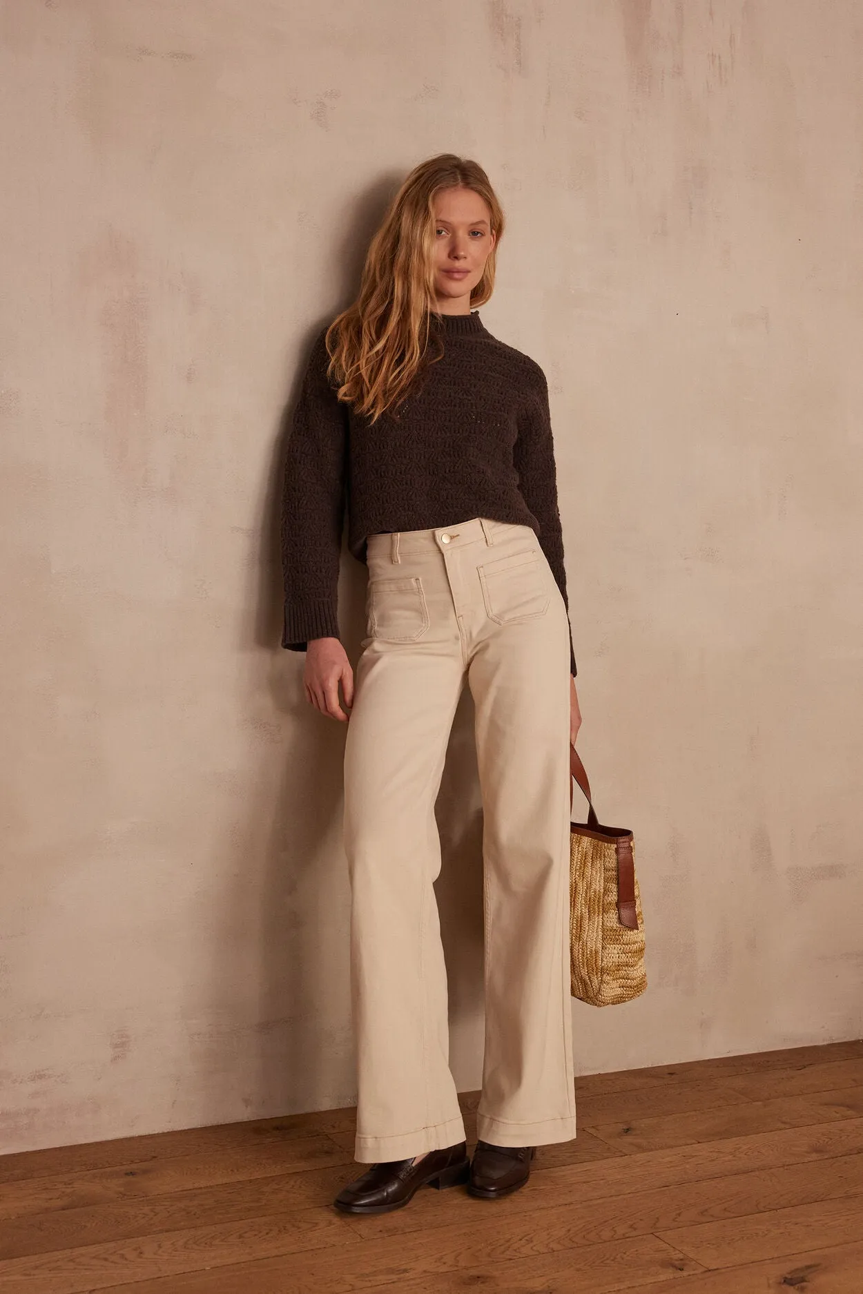 LUNA CREAM FLARED JEANS
