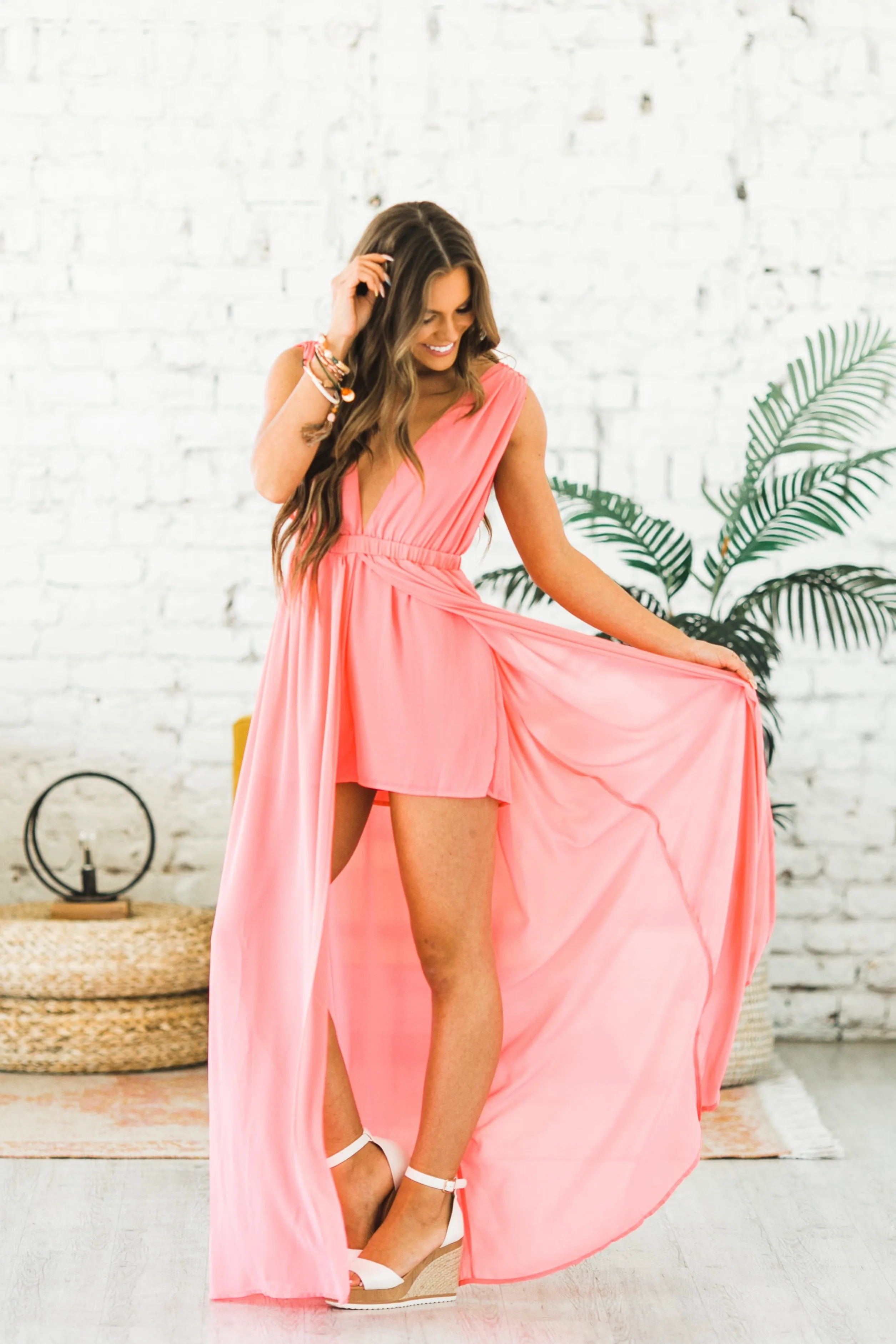 Marjorie High Waisted Duster Romper -