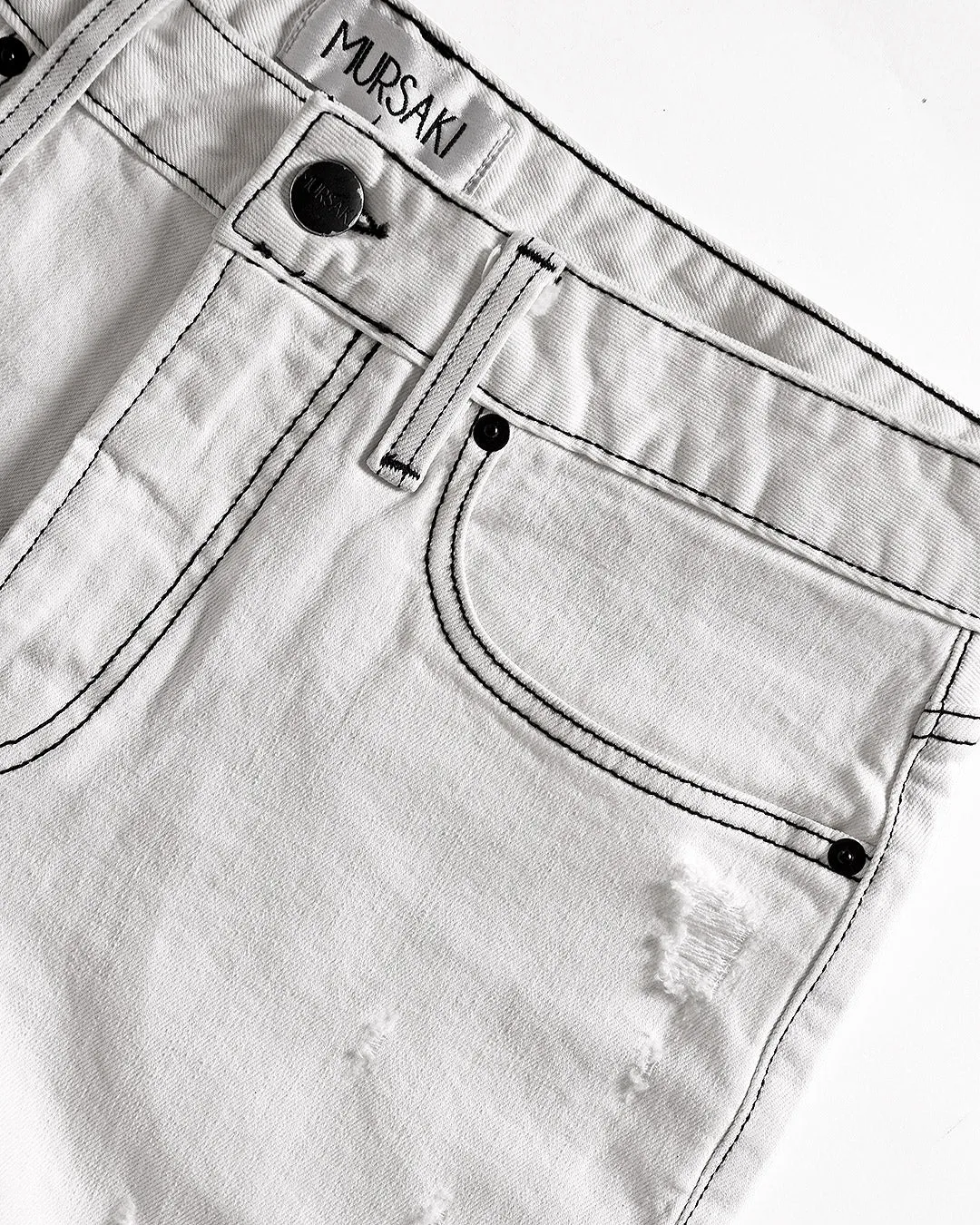 Mursaki White Flare Jean 323-173FL