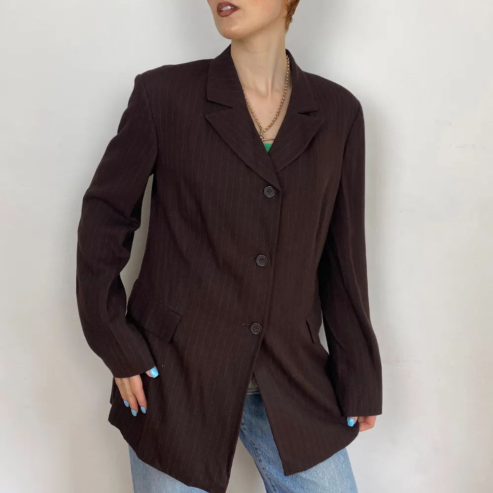 Pinstripe Brown Blazer - M/L