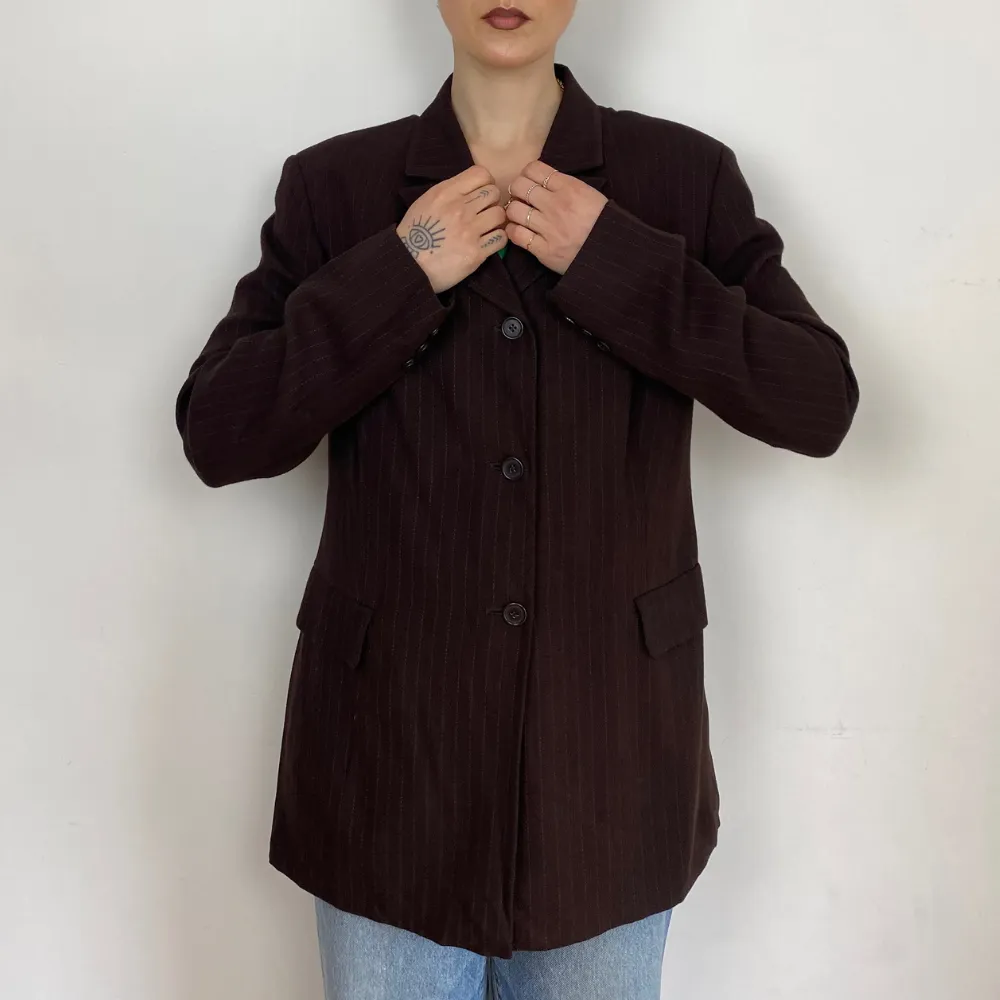 Pinstripe Brown Blazer - M/L