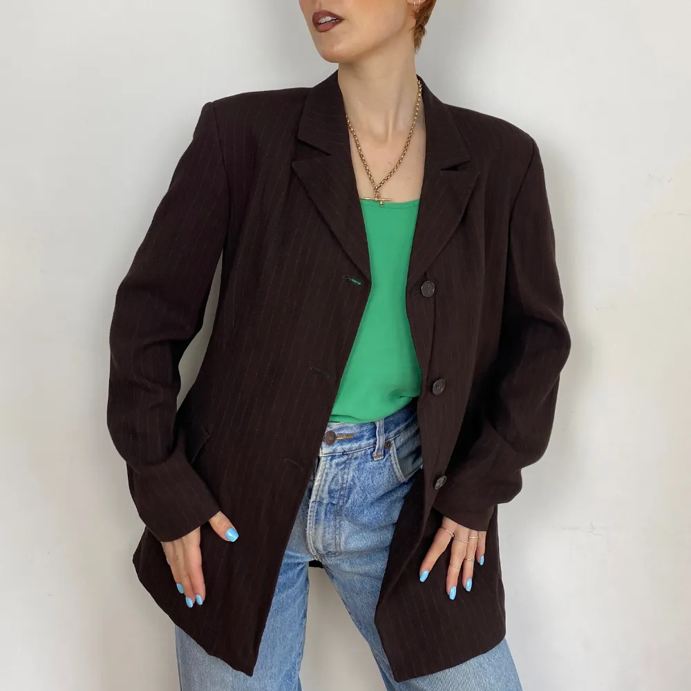 Pinstripe Brown Blazer - M/L