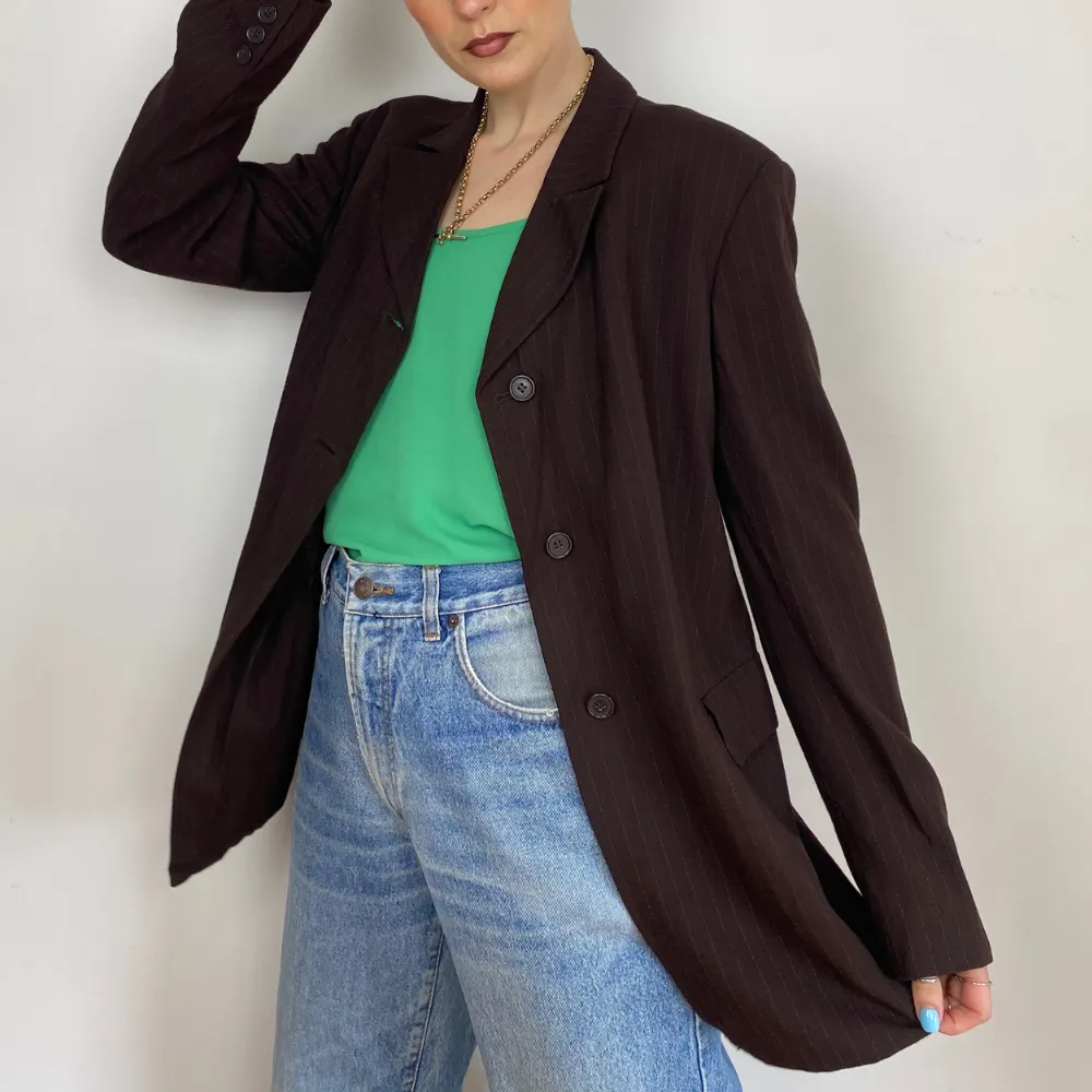 Pinstripe Brown Blazer - M/L