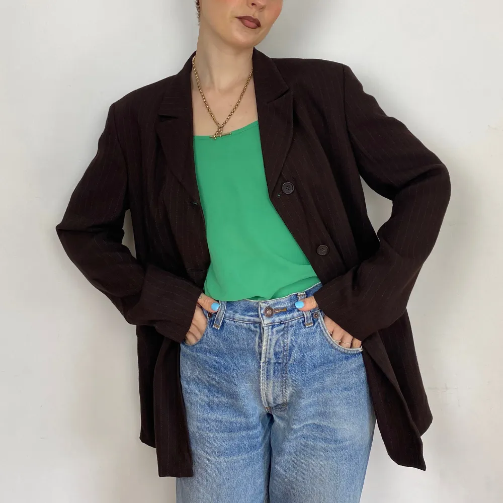 Pinstripe Brown Blazer - M/L