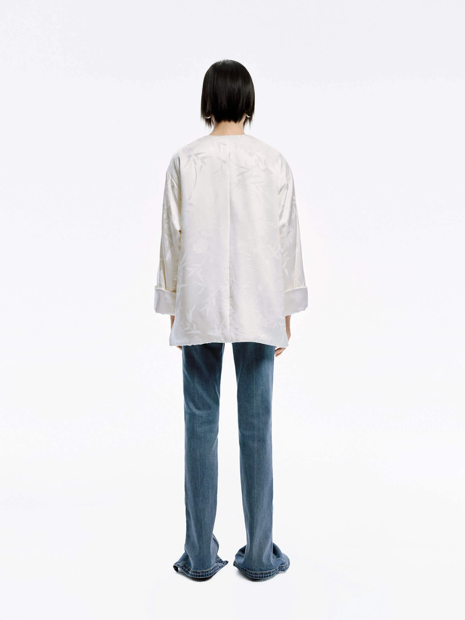 Pointed Hem Flared Jeans