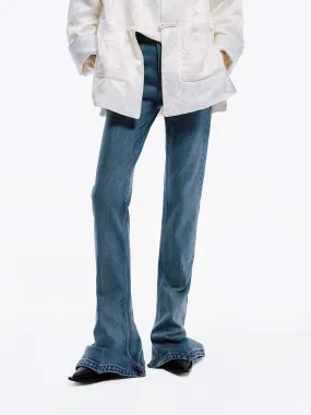 Pointed Hem Flared Jeans
