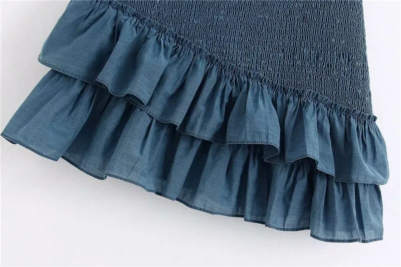 SHIRRED MINI SKIRT