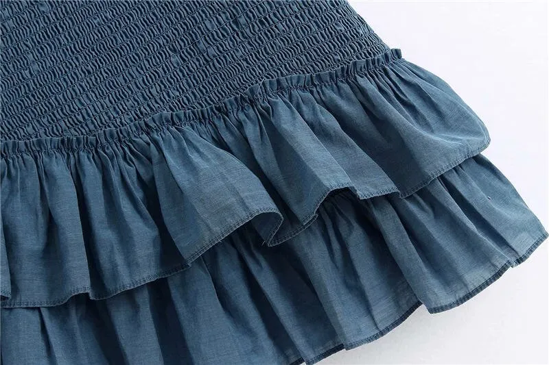 SHIRRED MINI SKIRT