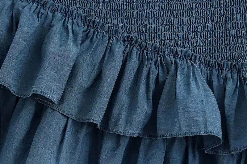 SHIRRED MINI SKIRT