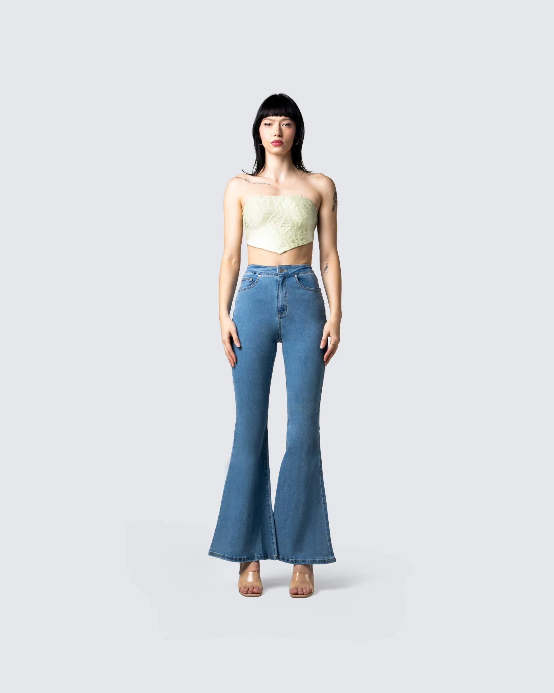 Skyler Flared Blue Jeans