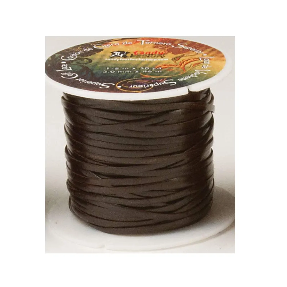 Tandy Leather Calf Lace 1/8" x 50 yds (3 mm x 45.7 m) Dark Brown 5007-02