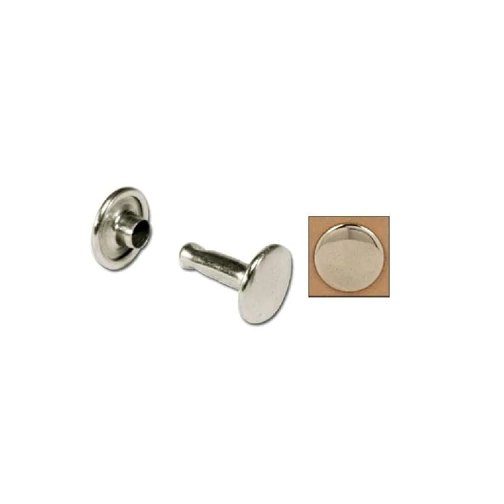 Tandy Leather Double Cap Rivets Large Nickel Plate 100/pk 1375-12